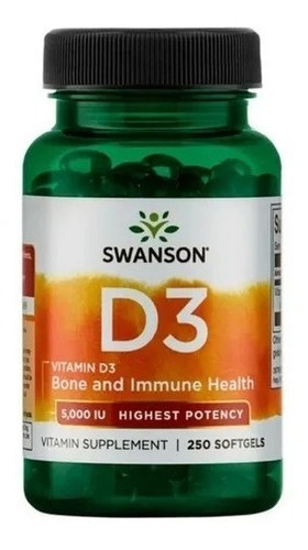 Vitamina D3 5000ui 250 Softgel Made Usa Envio Gratis