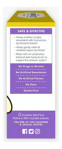 Zarbees Jarabe Tos Cough Syrup + Immune Miel Y Zinc 59 Ml. Sabor Uva