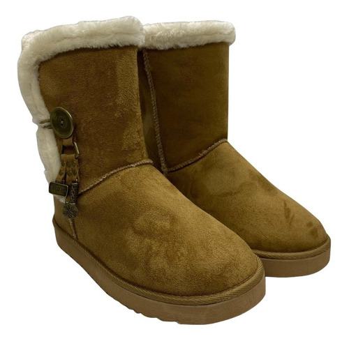 Imagen 2 de 3 de Pantubota Con Piel Sky Blue Abbey Boton Apliques