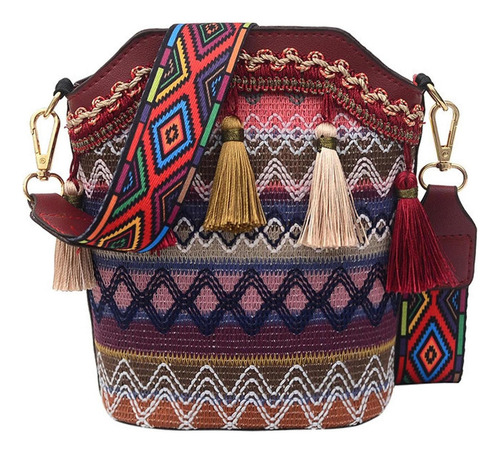 Bolsos De Hombro Bordados Para Mujer, Bandolera Hippie [u]