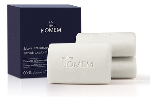 Jabón En Barra Natura Homem Caja X 3 Unid 110g C/u