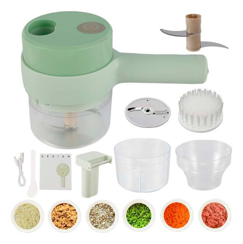 Triturador Alimentos Elétrico Portátil 4 Em 1 Usb