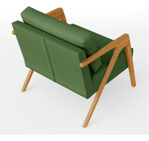 Kit 02 Poltronas Pietra Estrutura Madeira Facto Verde Musgo Cor Verde-musgo Desenho Do Tecido Liso