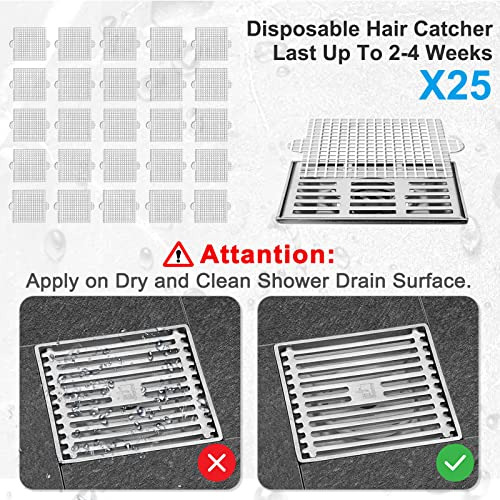 Adhesivos De Malla Removible Para Desagües De Ducha, 25 PuLG