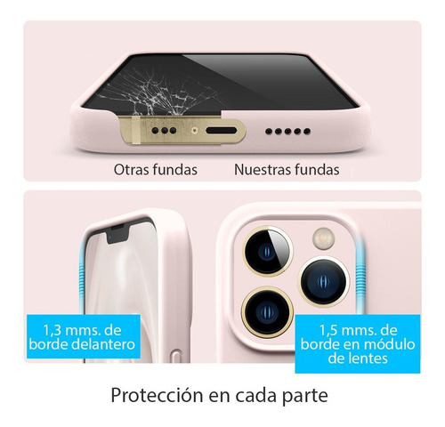 Imagen 3 de 7 de Funda Silicona Mate Protege Cámara Gamuza Para Los iPhone 12