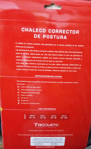 Chaleco Espaldera Correctora Calidad Premiun Ergolastic