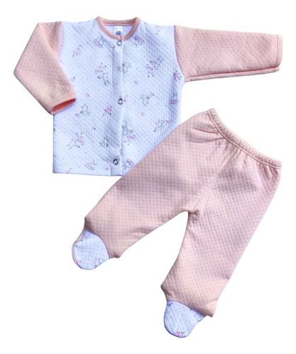 Buzo Pijama 2 Piezas Jacquard Estampado Conejita Para Bebé