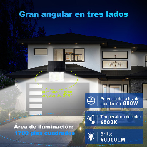 2500w Lámpara Solar Led Recargable Luz Solar Exterior Jardín
