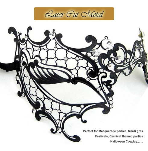Mask Mymenu Masquerade Con Diamantes De Imitación Brillantes