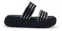 Comprar Sandalias Mujer Doble Faja Brillos Gomon Cuero Nazaria