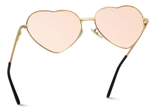 Gafas De Sol Para Mujer Con Montura De Corazón De Metal Y Le