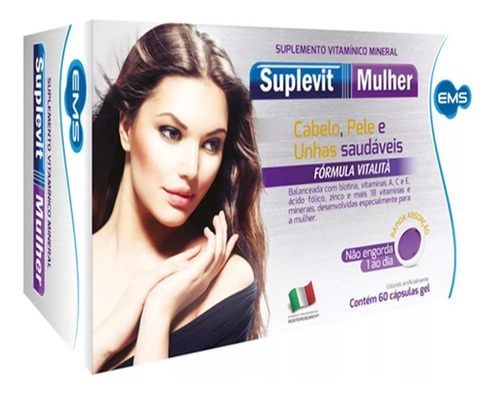 Kit 2 Caixas Polivitamínico Suplevit Mulher Com 60 Capsulas Sabor Sem Sabor