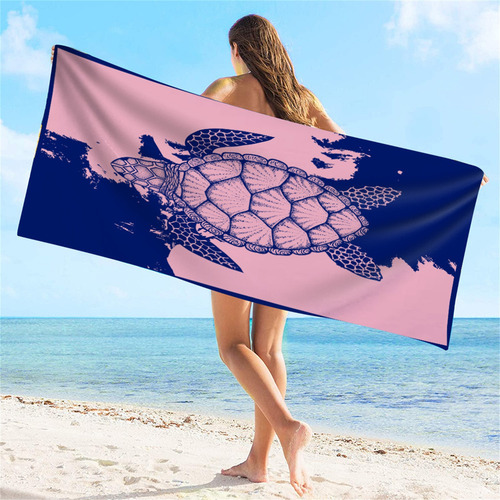 Toalla De Playa C, Microfibra, Superligera, Acuarela Con For