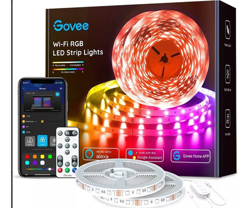 Tira Led Alexa Google Hom Rgb Control Wifi Telefono 20 Metro