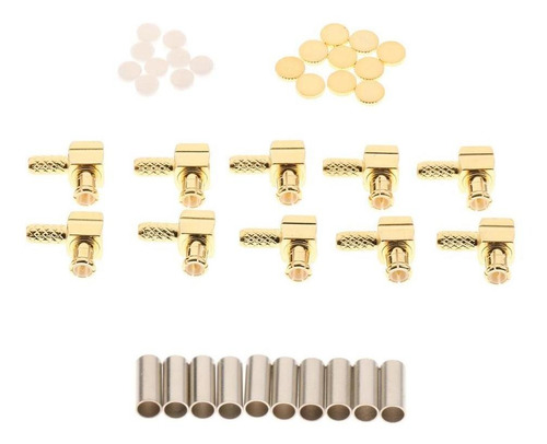 10pcs Mcx Conector Rf De Ángulo De Crimpado Macho Para