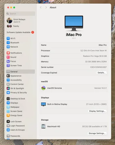 Computador Apple iMac Pro Xeon 32gb 1tb Video 8gb 2017 27pul (Usado)