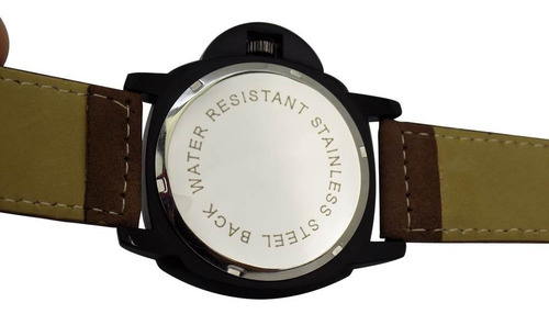 Relógio Masculino Preto C/ Pulseira De Couro Original Marrom