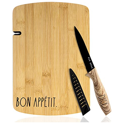 Collection 3 Piece 'bon Appetit' Bamboo Cutting Board A...