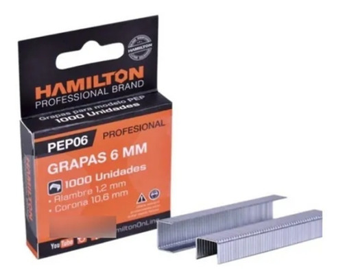 Grapas Engrapadora 6mm Caja X 1000u Hamilton Pep06 Grampas