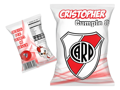 Bolsitas Golosineras Chip Bag River Plate X16 Cumpleaños