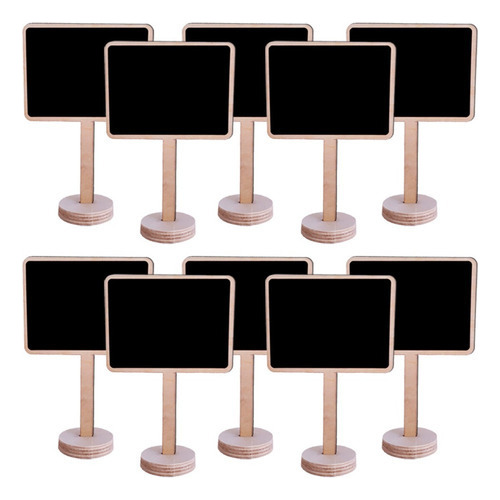 Pack Of 10 Mini Chalkboard Boards With Stands, Men's . .
