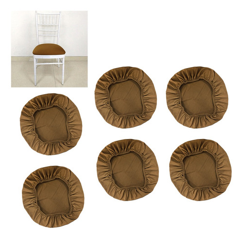 Imagen 2 de 12 de 6pcs Spandex Funda De Asiento Elástica Cocina Comedor Silla
