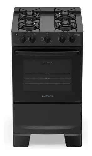 Fogao 4 Bocas A Gas Atlas Havana Glass Preto Bivolt