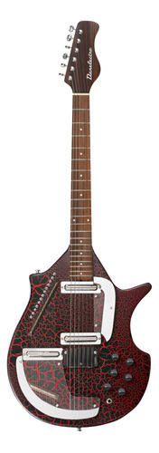 Guitarra Eléctrica Danelectro Large Sitar Red Crackle