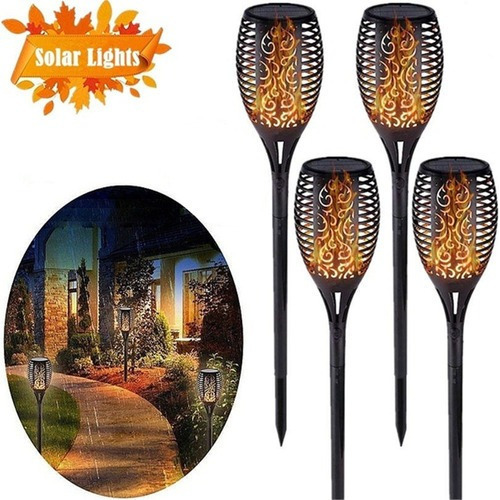 Luz Solar Con Estaca Exterior Tierra Jardin X4