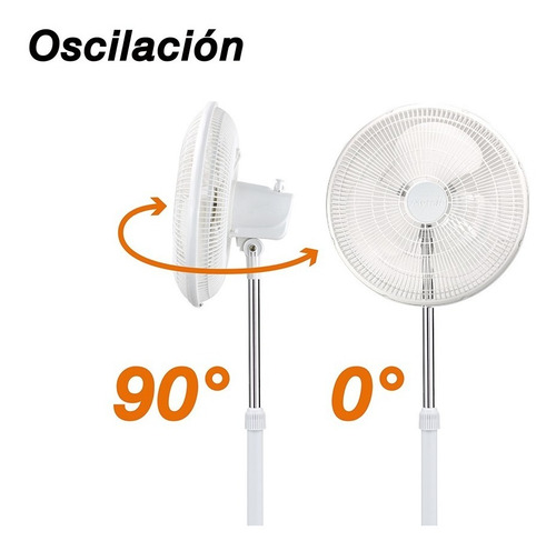 Ventilador De Pedestal | Mytek De 16 Pulgadas Modelo 3197 Color de la estructura Blanco Color de las aspas Blanco