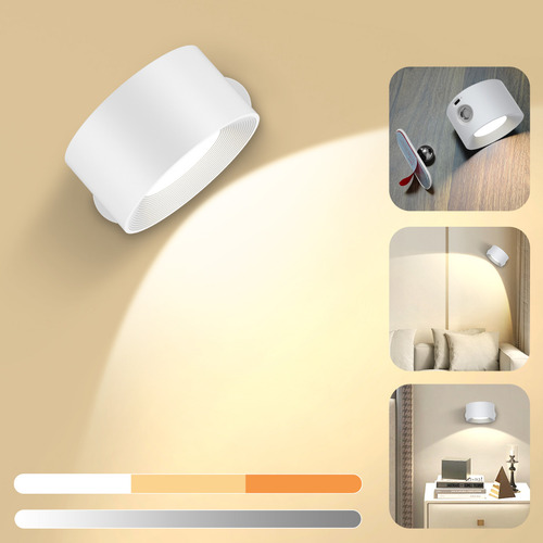 Lámpara De Pared Regulable De 360° Moderna Estructura Blanco