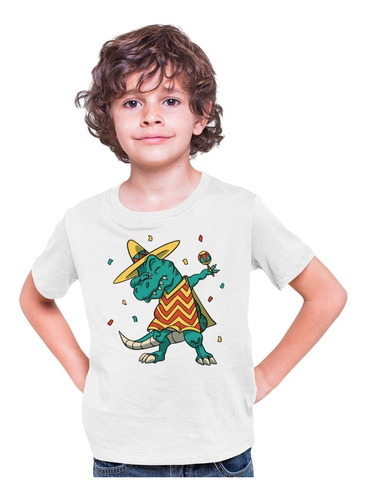 Playera Frases Mexicanas - Niño - T-rex Azul Mex