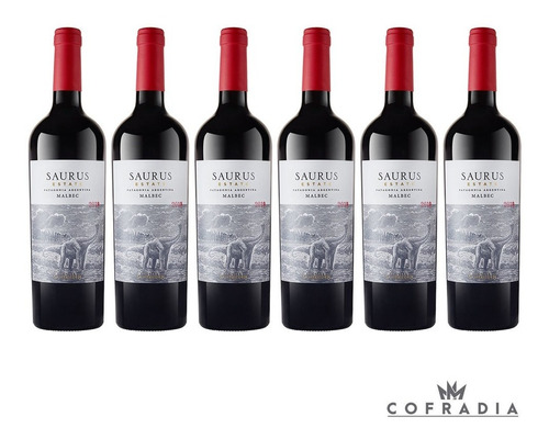 Vino Saurus Malbec Caja X6 Unidades Familia Schroeder