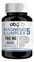 Comprar 5 Magnesios: Citrato Magnesio, Glicinato Magnesio, Treonato, Taurato, Gluconato | + Camu Camu Y Vitamina D3 | Magnesio Complex Vegano | Suplementos Vitaminas Oby 60 Capsulas