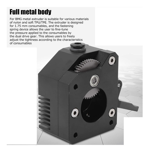I3dp M1438 3d Extrusor Bmg Dual Derecho Directo/bowden Metal