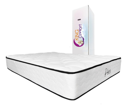 Colchón Matrimonial Hibrido Memory Foam En Caja Color Blanco Blanco