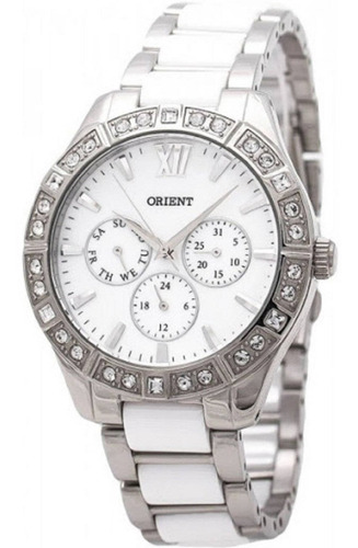 Imagen 3 de 10 de Reloj Orient Mujer Acero Inox Quartz Fsw01004w Multifuncion