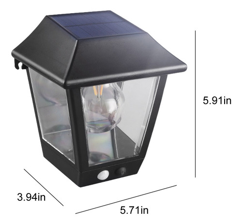 Lámpara De Pared De Inducción Con Luz Cálida N Solar Fence L