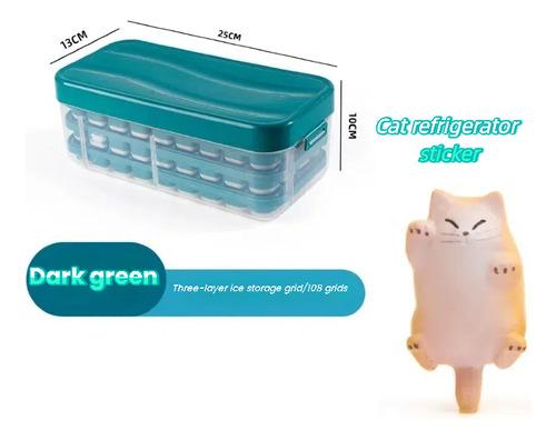 Caja Para Hacer Hielo Verde Oscuro Con 108 Rejillas Y Pegati