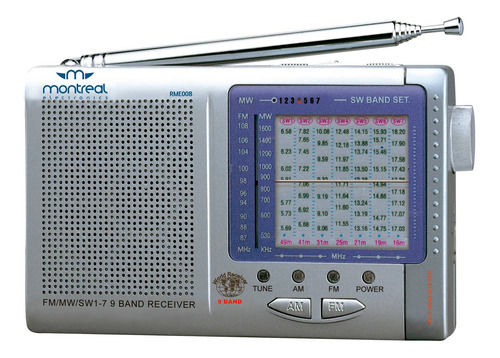 Radio Portatil 9 Bandas Montreal A Pila Mlr006 Envio Gratis