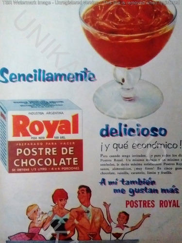 Lote 2 Antiguas Publicidad Clipping Postres Royal - Año 1957