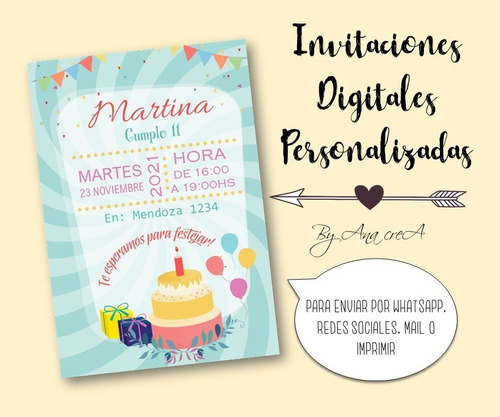 Invitación Digital Personalizada Colores Pasteles Mod.1