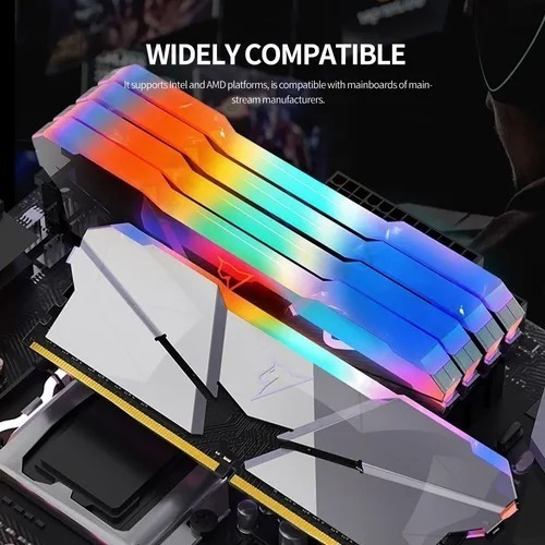 Memória Ram Rgb 16gb (2x 8gb) Netac Prateado 3200 Mhz Rgb