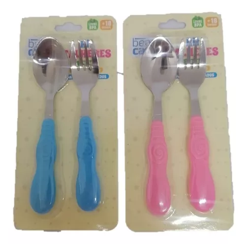 MELII set de cubiertos infantiles, set de cuchara y tenedor para niños y  bebes 