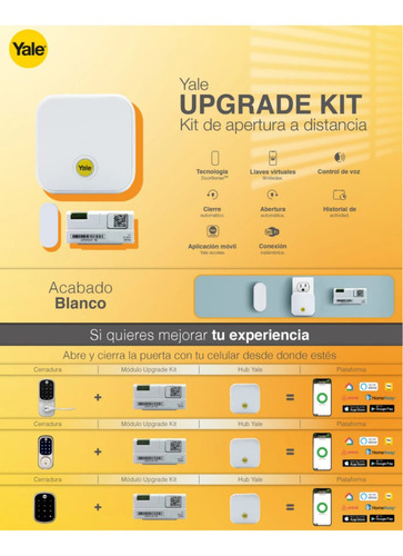 Kit Yale Cba Upgrade Modulo+hub+sensor Incluye 3 Piezas Blanco