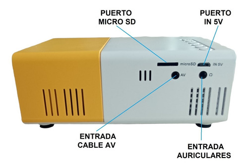 Imagen 5 de 10 de Mini Proyector Led Portatil Yg300 Lcd Tft 320-240 Pixeles