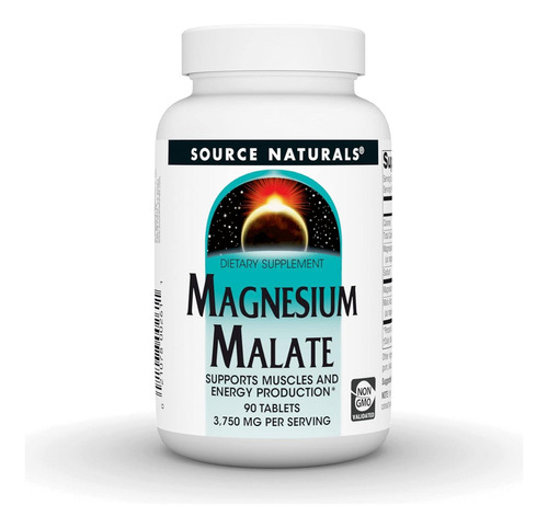 Magnesio Malate 3,750 Mg 90 Tabletas Source Naturals