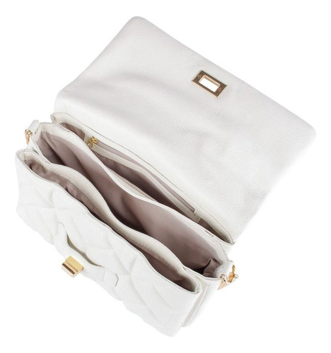 Bolsa Luiza Barcelos Média Alça De Corrente - 77770655 Cor Off Correia De Ombro Whitte Desenho Do Tecido Un