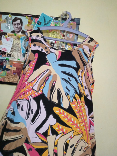Vestido Fibrana Talle Grande Especial Xl Estampa Oferta