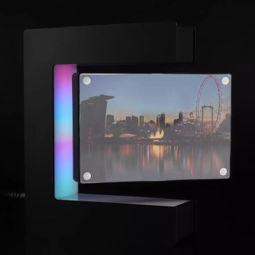 Porta Retrato Flutuante Magnético Com Led Pronta Entrega